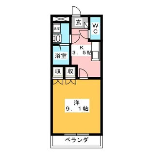 1Kの間取り画像