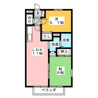 メゾンクレール【2階】の間取り