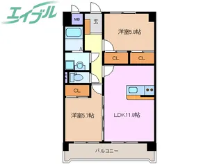 プリリアンスTAKEKOSHI A【3階】の間取り