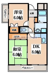 ビューハイツ四條畷【2階】の間取り