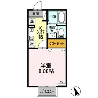 新潟県上越市春日山町2【アパート】の間取り