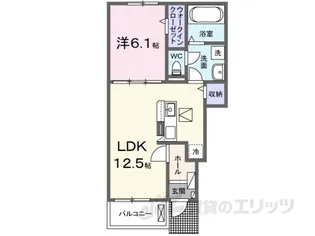 1LDKの間取り画像