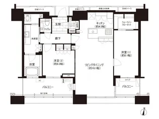 アイランドシティ オーシャン&フォレストタワーレジデンスWEST【43階】の間取り
