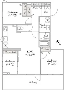 ミリアレジデンス桜新町【5階】の間取り