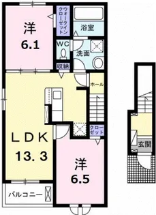 ライラックB【2階】の間取り