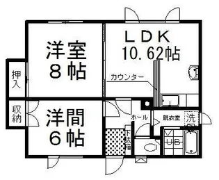 2LDKの間取り画像