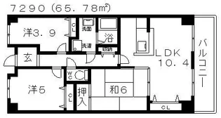 オーク一番館【5階】の間取り