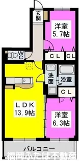 メゾン ド ノアール【5階】の間取り