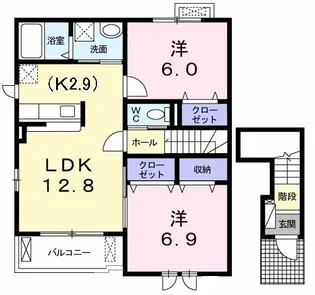 ウィンド ホライズン B【2階】の間取り