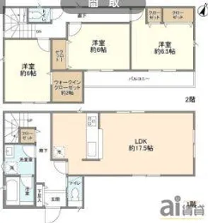 埼玉県新座市新堀1【一戸建】の間取り