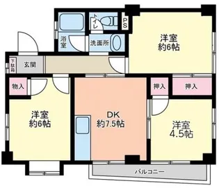 下石原プラザ【3階】の間取り