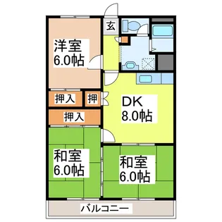 サンセットマンションII【1階】の間取り