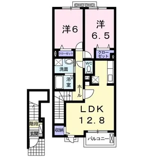 リアン・パルティ-ルC【2階】の間取り