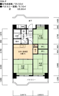 UR大幸東【11階】の間取り