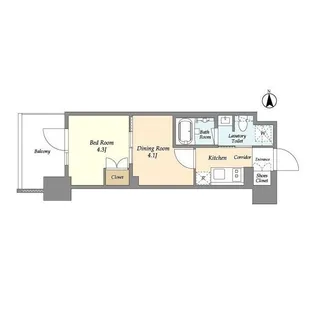 東京都台東区松が谷1【マンション】の間取り