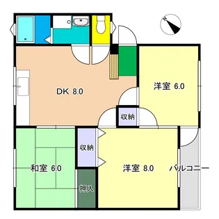 シティ次郎丸【3階】の間取り