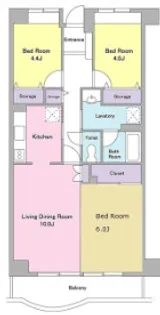 KDXレジデンス東雪谷【3階】の間取り