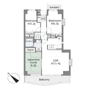 フレスコ中川【6階】の間取り