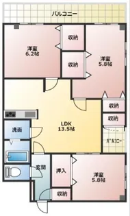 モンセーヌ堀川【2階】の間取り
