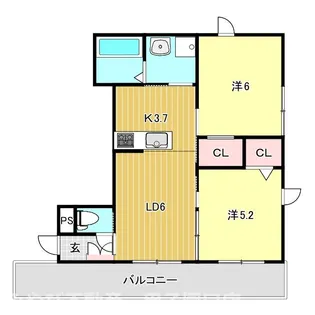 ロワゾブルー【2階】の間取り