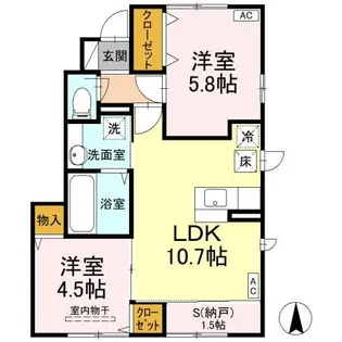 スクエア古川 C棟【1階】の間取り