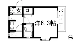 クオリティ宝塚【2階】の間取り