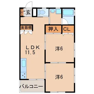 カントリーヒルハイツ【2階】の間取り