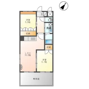コンフォース・イイヅカ【1階】の間取り