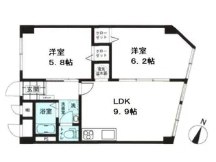 根岸駅前第二共同ビル【4階】の間取り