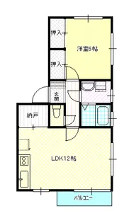 銀河ワールド六番館【1階】の間取り