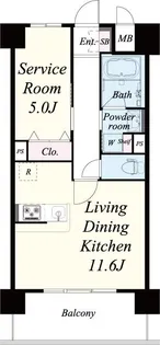 ブル フォルトゥーナ扇町【8階】の間取り