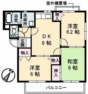 カプリス戸坂中町【3階】の間取り