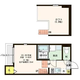 Blue Reef 3号館【1階】の間取り