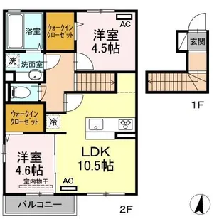 メゾン・ド・ビーエー【2階】の間取り