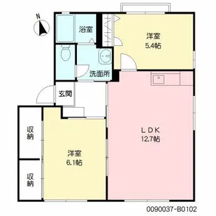 レカレクシャンT・K B棟【1階】の間取り