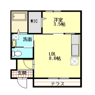 リバーフロント長浜【1階】の間取り
