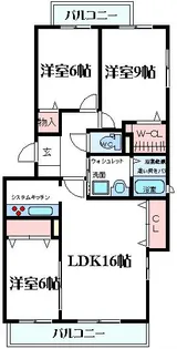 第5レジデンスオクノ藤が丘【2階】の間取り