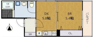 ブランネージュ二条城北【1階】の間取り