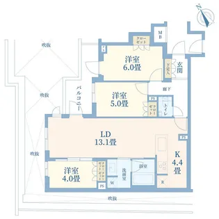 オープンレジデンシア目黒東山【2階】の間取り