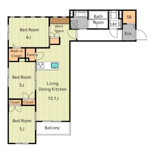 ルモン川名公園【3階】の間取り