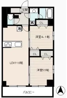 クラウンマンション椿【9階】の間取り