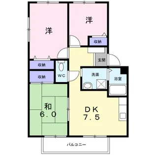 フォブール八坂B【1階】の間取り