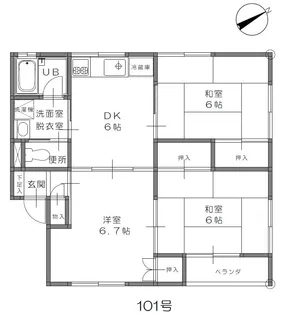 コーポかたくり【1階】の間取り