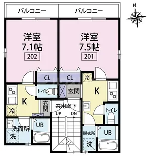(仮称)グランシャレー小岩【2階】の間取り