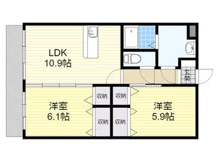 プレジール田尻【1階】の間取り