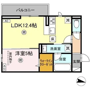 クオリティパレス真砂【1階】の間取り