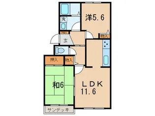 メイプルコート江田【1階】の間取り