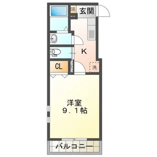 グリシーヌ西浦【3階】の間取り