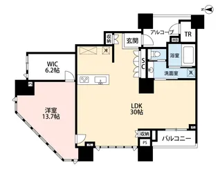 DEUX TOURS Canal & Spa WEST【19階】の間取り