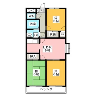 シーザースパレス野町【2階】の間取り